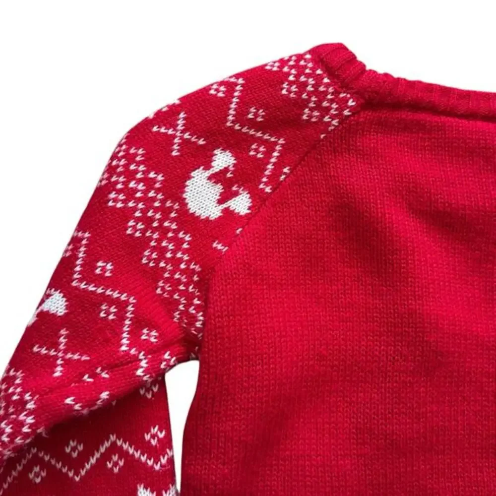 Disney Mickey Minnie Christmas Sweater Size 5T Red Holiday Fair‎ Isle Winter